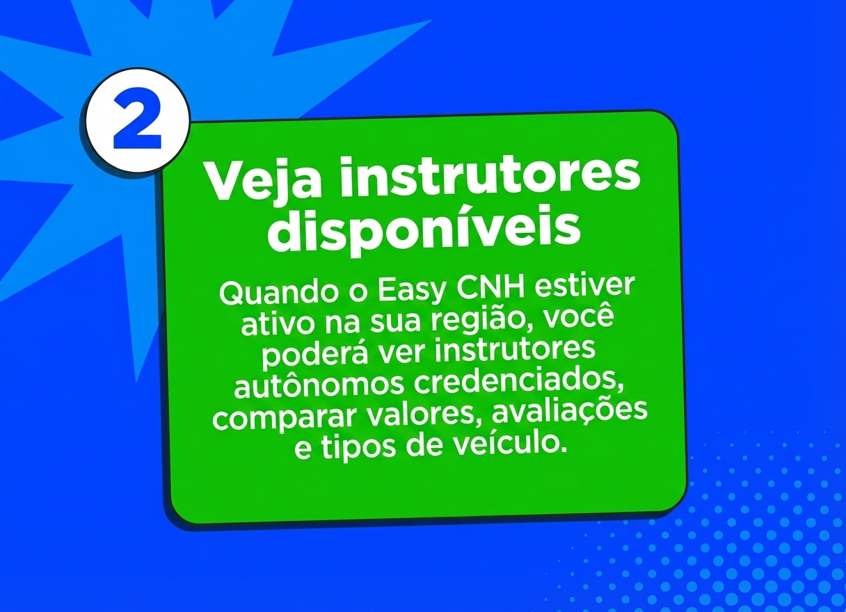 Escolha de instrutor autônomo de trânsito